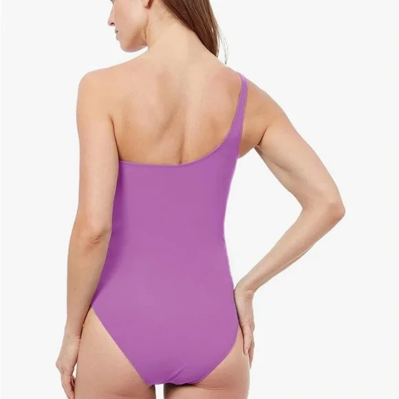 Gottex Women's Standard Kundala Shoulder Ruffle One Piece,Warm Purple